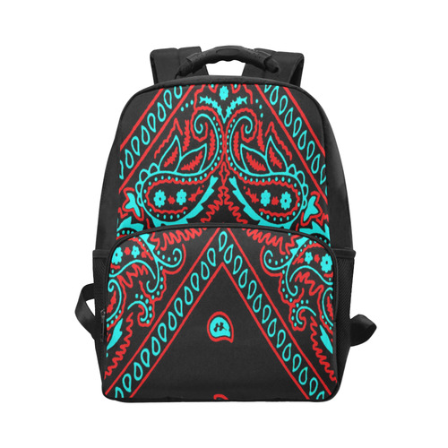 blue and red bandana 2 Unisex Laptop Backpack (Model 1663)