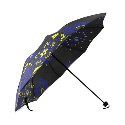 blue yellow bandana Foldable Umbrella (Model U01)