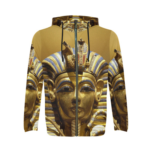 Egypt King Tut All Over Print Full Zip Hoodie for Men (Model H14)