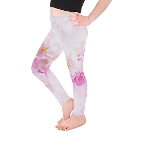 Delicate floral 418 by JamColors Kid's Ankle Length Leggings (Model L06)