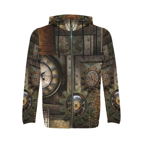 Wonderful steampunk design All Over Print Full Zip Hoodie for Men/Large Size (Model H14)