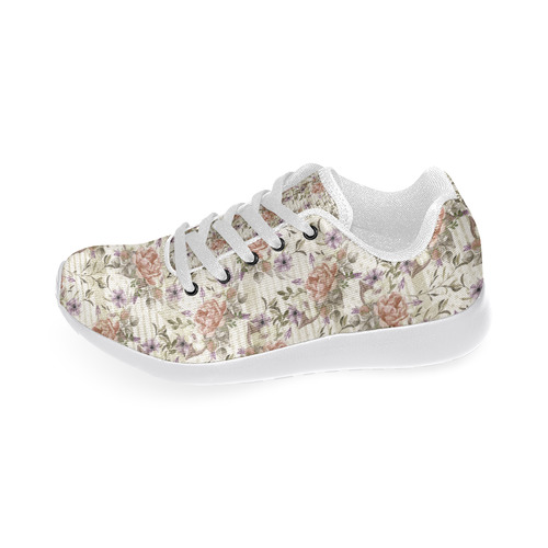 Watercolor Vintage Roses Ribbon Pattern 03 Women’s Running Shoes (Model 020)