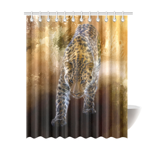 A fantastic painted russian amur leopard Shower Curtain 69"x84"