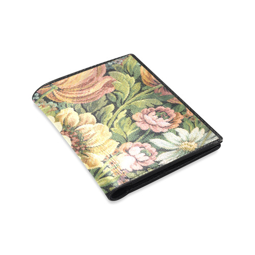 grandma's vintage comfy floral abstract flowers 2 Men's Leather Wallet (Model 1612)