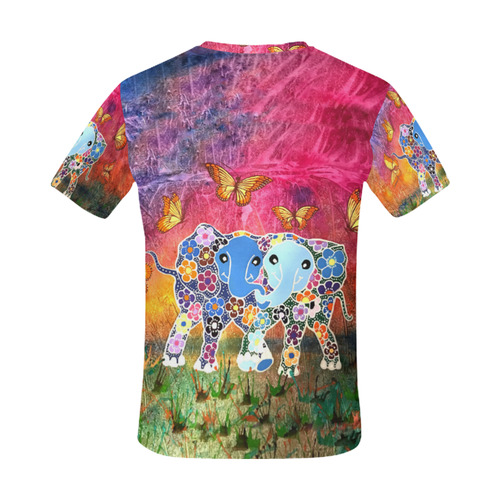 Dancing Elephants Mens All-Over-Print T All Over Print T-Shirt for Men (USA Size) (Model T40)