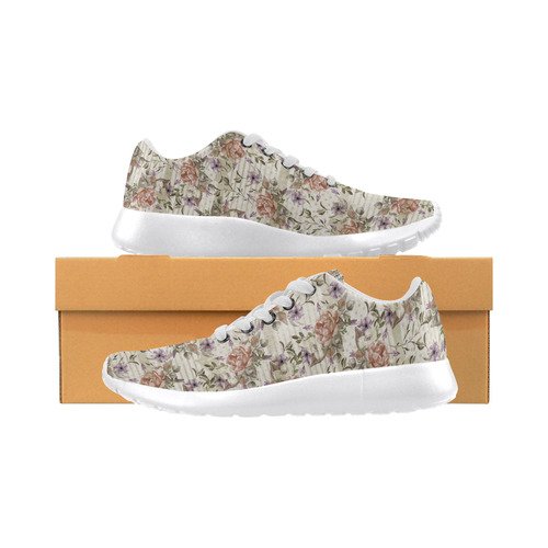 Watercolor Vintage Roses Ribbon Pattern 03 Women’s Running Shoes (Model 020)
