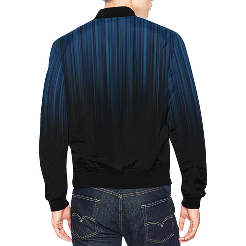 Blue Strips by Artdream All Over Print Bomber Jacket for Men (Model H19)