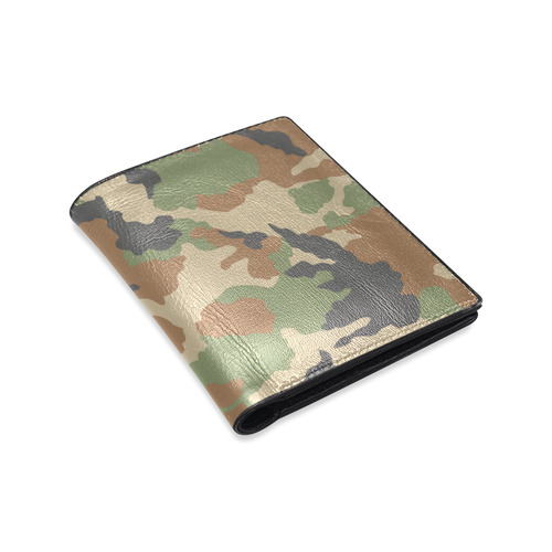 woodland camouflage pattern Men's Leather Wallet (Model 1612)