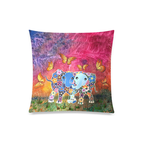 Dancing Elephants 20" Pillow Custom Zippered Pillow Case 20"x20"(One Side)