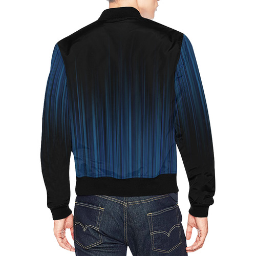 Blue Strips by Artdream All Over Print Bomber Jacket for Men (Model H19)