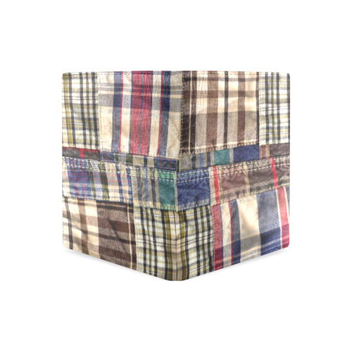 patchwork plaid tartan Men's Leather Wallet (Model 1612)