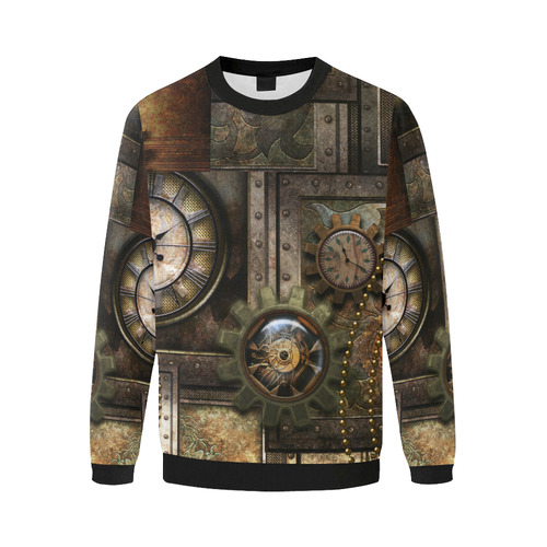 Wonderful steampunk design Men's Oversized Fleece Crew Sweatshirt/Large Size(Model H18)