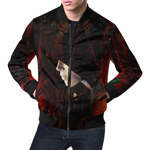 Shadow Face front by Artdream All Over Print Bomber Jacket for Men (Model H19)