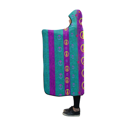 Peace be with us this wonderful year in true love Hooded Blanket 60''x50''