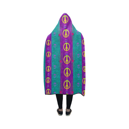 Peace be with us this wonderful year in true love Hooded Blanket 50''x40''