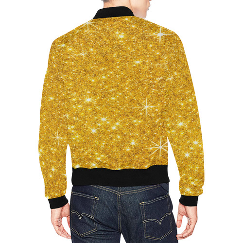 Gold Glitter by Artdream All Over Print Bomber Jacket for Men (Model H19)