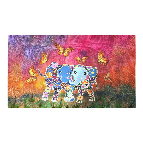 Dancing Elephants 16" x 28" Bathmat Bath Rug 16''x 28''