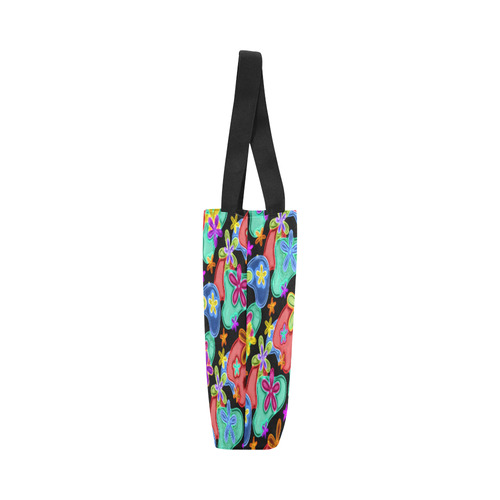 Colorful Retro Flowers Fractalius Pattern Canvas Tote Bag (Model 1657)