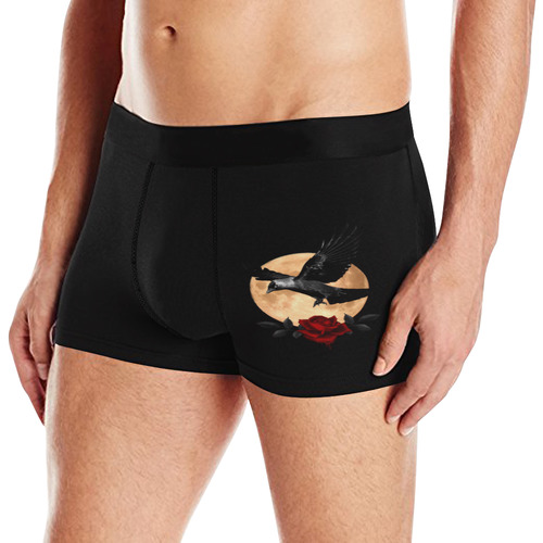 Gothic Full Moon With Raven And Rose Men's All Over Print Boxer Briefs (Model L10)