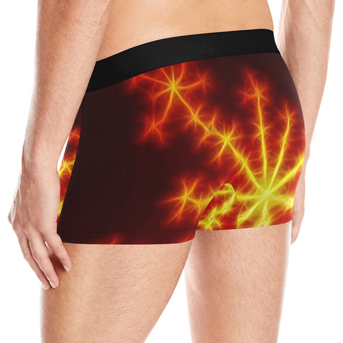 Fractal Explosion In Red And Yellow Men's All Over Print Boxer Briefs (Model L10)