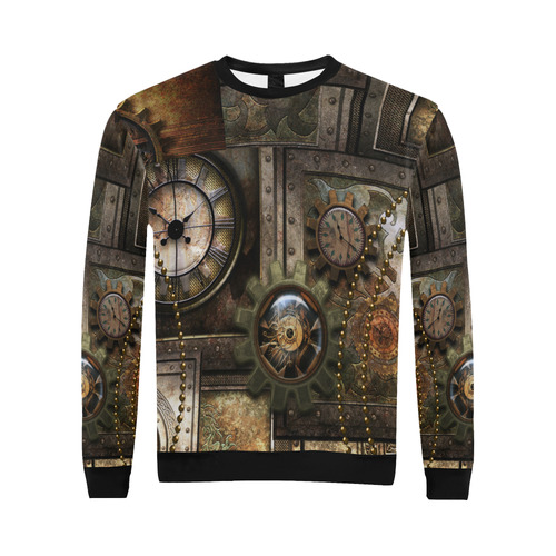 Wonderful steampunk design All Over Print Crewneck Sweatshirt for Men/Large (Model H18)