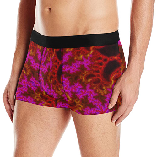 Fractal in Pink Red Yellow In Knitting Look Men's All Over Print Boxer Briefs (Model L10)