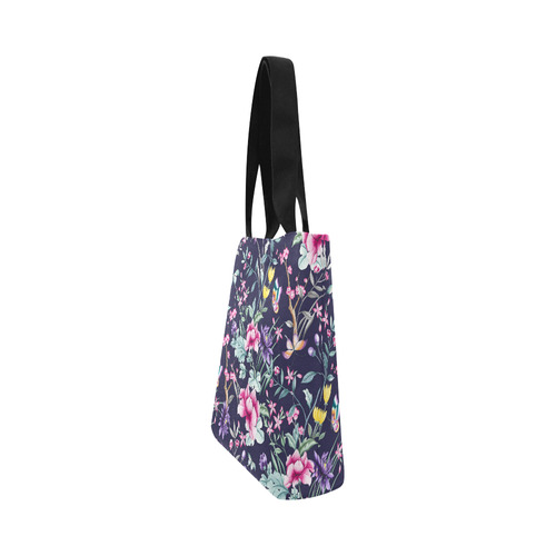 Tropical Flowers Butterflies I Canvas Tote Bag (Model 1657)