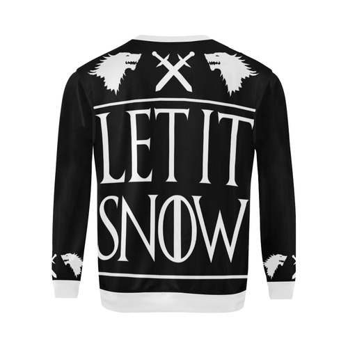 Snow Wolves All Over Print Crewneck Sweatshirt for Men/Large (Model H18)