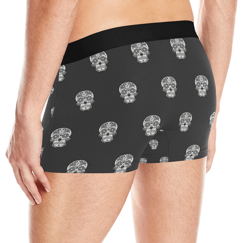 skull pattern bw Men's All Over Print Boxer Briefs (Model L10)