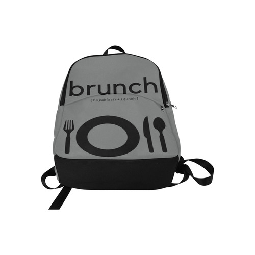 Backpack Laptop School Book Bag Brunch Breakfast Lunch Gray Fabric Backpack for Adult (Model 1659)