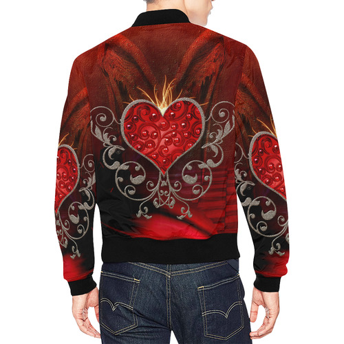 Wonderful heart with wings All Over Print Bomber Jacket for Men (Model H19)