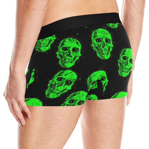 Hot Skulls, green by JamColors Men's All Over Print Boxer Briefs (Model L10)