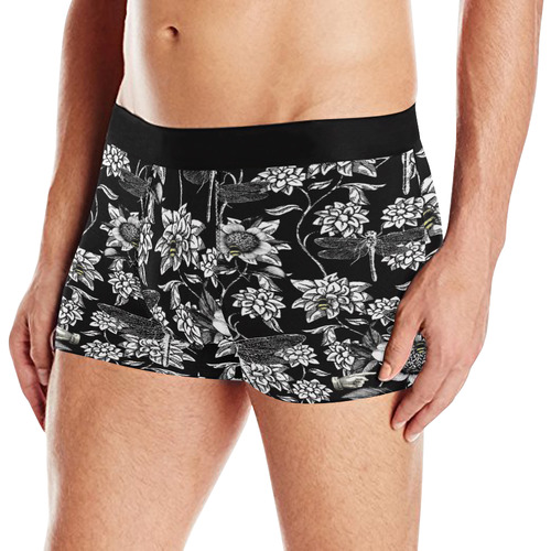 Black and White Nature Garden Men's All Over Print Boxer Briefs (Model L10)