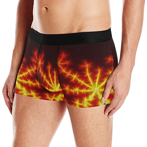 Fractal Explosion In Red And Yellow Men's All Over Print Boxer Briefs (Model L10)
