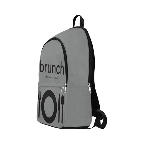 Backpack Laptop School Book Bag Brunch Breakfast Lunch Gray Fabric Backpack for Adult (Model 1659)