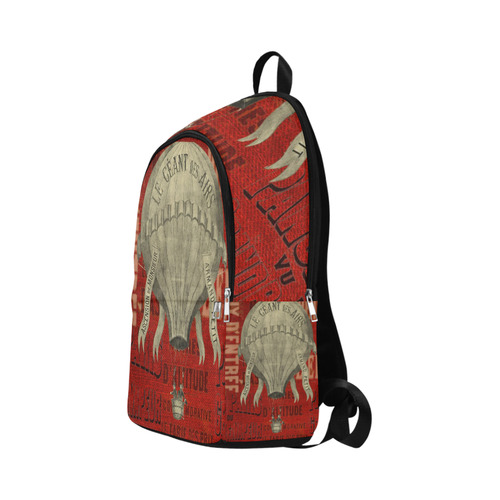 Backpack Laptop School Book Bag Vintage French Red Hot Air Balloon Fabric Backpack for Adult (Model 1659)