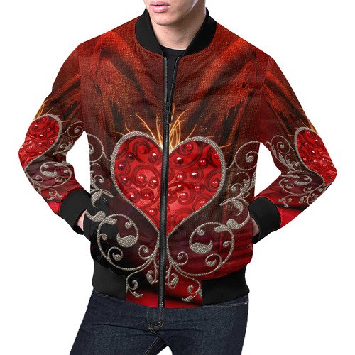 Wonderful heart with wings All Over Print Bomber Jacket for Men (Model H19)