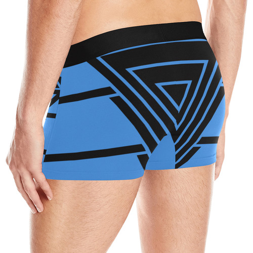 Black Geometric Art Stripes Triangles Men's All Over Print Boxer Briefs (Model L10)