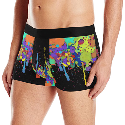 Crazy Multicolored Running Splashes II Men's All Over Print Boxer Briefs (Model L10)