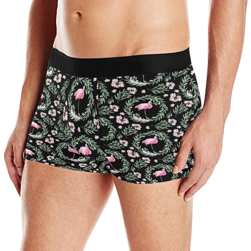 Tropical Flamingo Pattern III Men's All Over Print Boxer Briefs (Model L10)