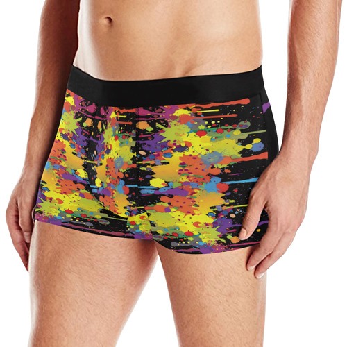 CRAZY multicolored double running SPLASHES Men's All Over Print Boxer Briefs (Model L10)