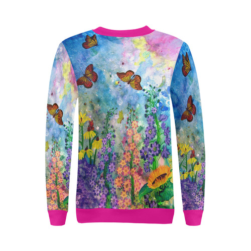 Butterfly Garden Women's Sweatshirt All Over Print Crewneck Sweatshirt for Women (Model H18)