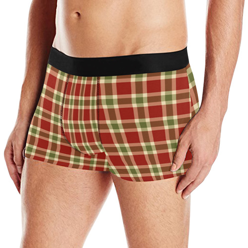 Red And Green Plaid Men's All Over Print Boxer Briefs (Model L10)