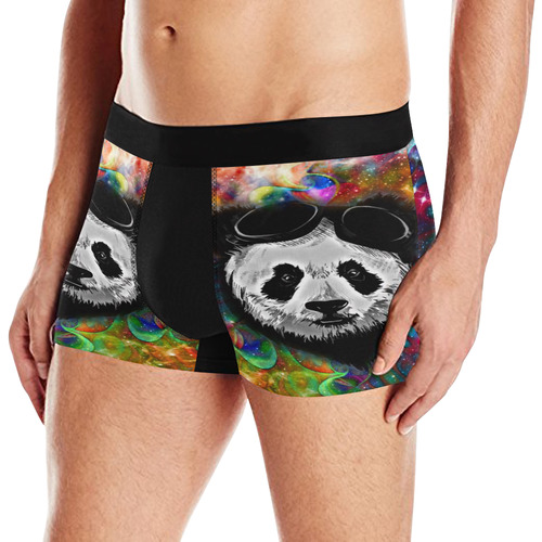 Psychedelic Flower Power Galaxy PANDA Painting Men's All Over Print Boxer Briefs (Model L10)