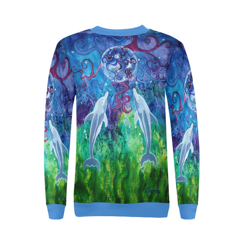 Dolphin Gaze Women's Sweatshirt All Over Print Crewneck Sweatshirt for Women (Model H18)