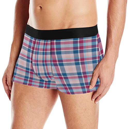 Fun Pastels Plaid Men's All Over Print Boxer Briefs (Model L10)