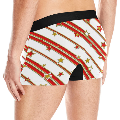 STARS & STRIPES red gold white Men's All Over Print Boxer Briefs (Model L10)