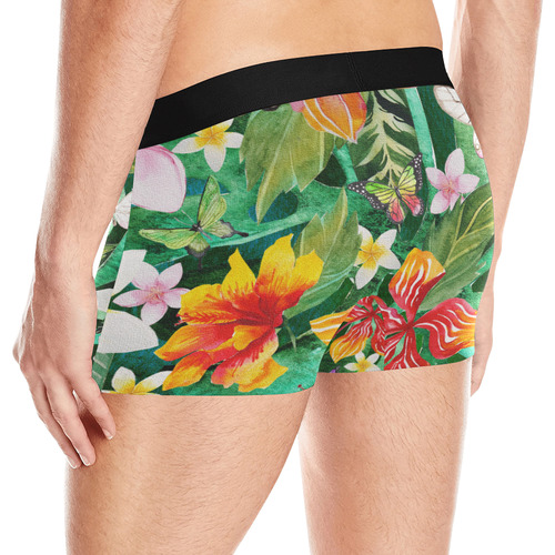 Tropical Flowers Butterflies II Men's All Over Print Boxer Briefs (Model L10)