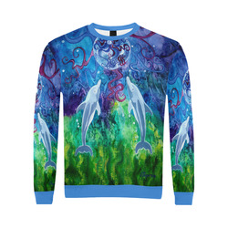 Dolphin Gaze OVERSIZED Sweatshirt All Over Print Crewneck Sweatshirt for Men/Large (Model H18)