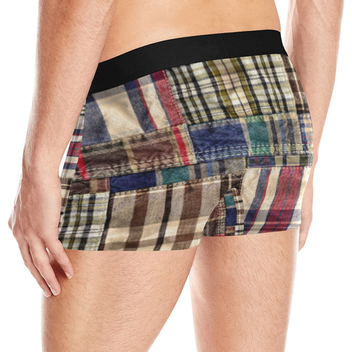 patchwork plaid Men's All Over Print Boxer Briefs (Model L10)